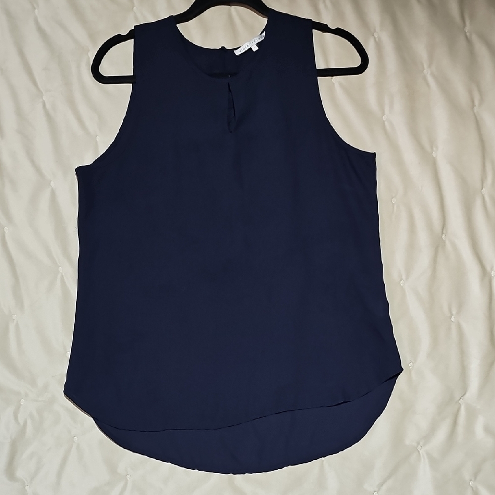 Violet & Claire Midnight Blue Sleeveless Blouse#342